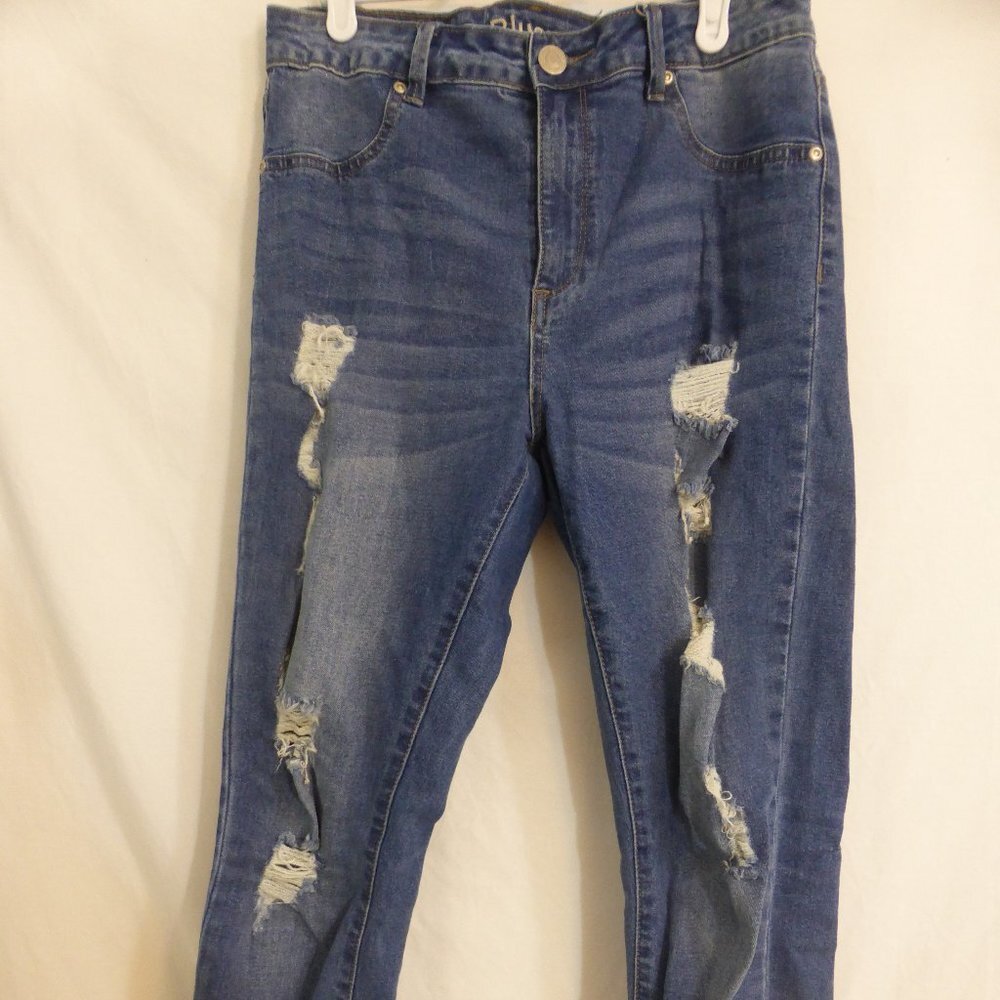 BLUENOTES | size 30 | High Rise Crop Jeggings | Destroyed / Distressed | NWOT